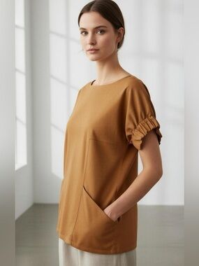 Inclan Studio Houston Minimalist Camel London Cotton Top